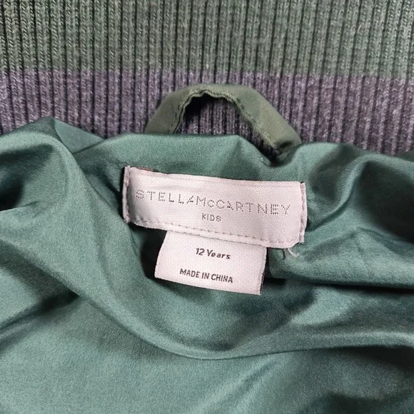 Stella McCartney Puffer Jacket Kids 12 Years Green Bomber Full Zip Winter Vegan - Picture 4 of 12